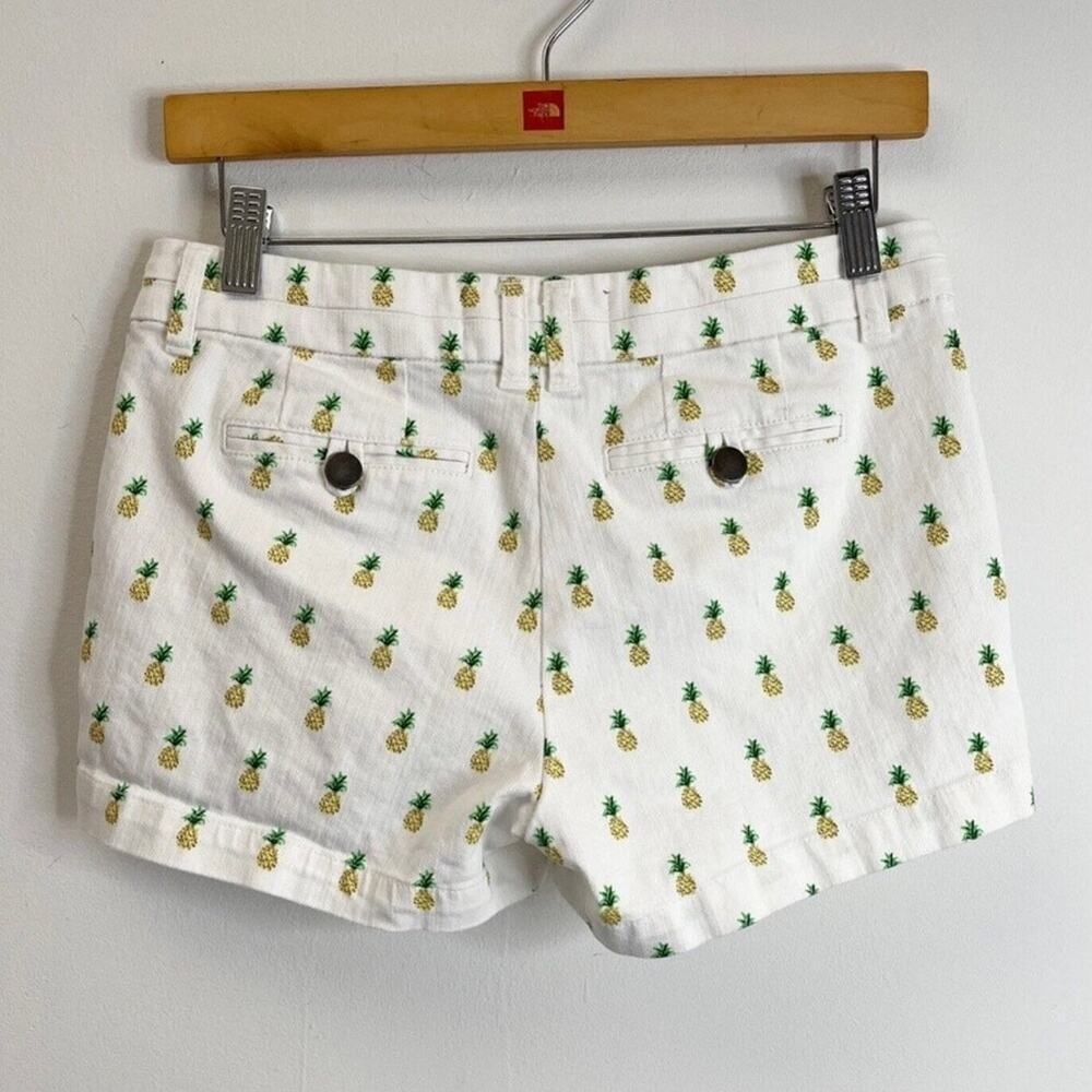Blue Rain Women's Pineapple Print Jean Shorts Sz S White Low Rise Stretch Denim - Picture 5 of 8